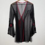 Victoria's Secret  Vintage Y2K Black Sheer Mesh Robe Romantic Goth Size M/L Photo 1