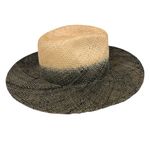 Wyeth Hayley Straw Hat in Indigo Natural Dip Dyed Wide Brim Straw Hat Tan Photo 2