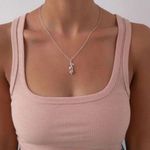 Urban Outfitters Silver Rose Stem Pendant Necklace 🥀 Photo 3