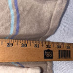 J. Jill Cardigan Sweater Linen Rayon Blend Womens Medium Open Front Tan Stripe‎ Brown Photo 7