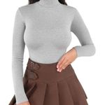 MANGOPOP NEW Mock Turtle Neck Long Sleeve Tops Bodysuit S Photo 0