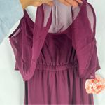 Show Me Your Mumu  Flowy Ruffle Maxi Dress in Merlot Chiffon NWT Size XS Photo 7