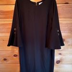 Carmen Marc Valvo  Elegant Black Dress with Flared Sleeves size 6. NWOT Photo 0