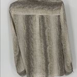 Linda Leal Womens Small Beige Snakeskin Print 3/4 Tab Sleeve Corpcore Top Tan Photo 5