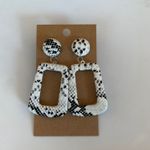 White & Black Snakeskin Earrings Photo 0