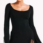 Meshki  NWT Women's Black Britney Long Sleeve Knit Mini Dress Size L Photo 0