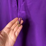 Lavender Brown  Purple 100% Silk Tie Neck Long Sleeve Blouse Top Women's Size S Photo 2