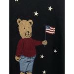 Christopher & Banks Vintage  Sweater Patriotic Bear Flag & Stars Medium Hong Kong Photo 2