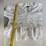 MARC BOUWER White Lace Boho Flare Sleeve Cardigan Jacket Top Size XL Photo 10