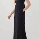 Pact Canopy Linen Blend Tank Midi Dress Smocked Breathable Organic Black Small S Photo 1