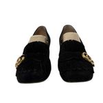 Gucci  Marmont Black Fringe Suede Loafers Size 39 Photo 2