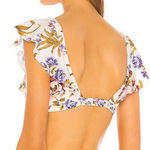 Tori Praver Swimwear Tori Praver Valentina Hollywood Floral Ruffle Bikini Top in Star Sz Medium Photo 1