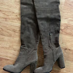Kenneth Cole  knee height boots size 9 dark gray suede leather chunky 4 inch heel Photo 0