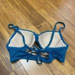 Shade & Shore  Womens 32B Bikini Top Teal Shimmer‎ Underwire Padded Swim Bra Knot Photo 1