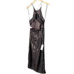 Bardot NWT  Dress Open Back Sequin Midi Black Slip Dress Size 6 Slinky Sexy New Photo 11