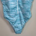 Hurley Swimsuit Womens Sz L Blue One Piece Front Zip Ocean Wave NWOT Photo 3