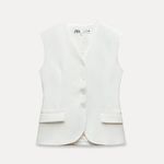 ZARA white vest top sleeveless blazer jacket Photo 6