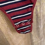 Yummie Maroon Black Ruby Striped Shaping Sleeveless Seamless Bodysuit, S/M Photo 3