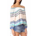 Wildfox new  Couture ✰ Off Shoulder Variegated Stripe Top ✰ Light Blues ✰ XS Photo 2