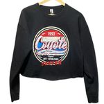 Coyote Ugly Denver Graphic Rolled Hem Crew Neck Sweatshirt size Medium Black Photo 0