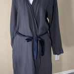 PARACHUTE 100% Linen Long Robe Gray Bathrobe Pockets Belted Unisex Sz S Lounging Photo 0