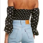 Cami NYC  Misha cropped shoulder polka dot silk top Photo 8