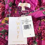 WAYF  Pink Floral Long Sleeve‎ Mini Dress Cocktail Party Low Back Satin XS New Photo 5