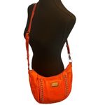 Nicole Miller Coral Satchel with Gold Studs & Braiding Photo 1