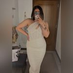 House Of CB  Valentina Ivory Asymmetric Cutout Midi Dress XS Photo 3