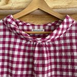 Pendleton Vintage gingham check gauzy reversed Peter Pan collar blouse size XL Photo 3