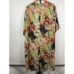 See You Monday Black Multicolor Floral Sheer Open Front Short Sleeve Kimono Photo 4