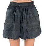 Free People Sedona Black High-rise Elastic Waist Relaxed Viscose Cotton Shorts S Photo 0