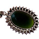 Jade rhinestone pendant necklace Green Photo 4