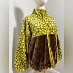 UGG  brown and yellow animal print faux fur oversized full zip hoodie small Photo 1