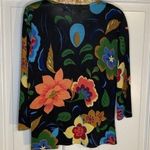 Joseph  A Silk Rayon Black Floral Sweater Medium Photo 3