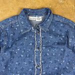 Cabin creek Vintage‎  Women’s Denim Floral Button Up Blue Ruffle Cottagecore S Photo 1