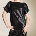 Robert Rodriguez Dress Womens 6 Black Sequin Mini Shift Short Sleeve Cocktail Photo 2