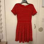 Bordeaux  Striped Red and White Mini Dress Photo 2