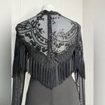BANJUL  Black Lace Fringe Bodysuit Photo 5