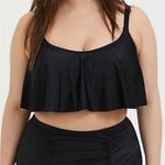 Torrid  Wireless Flounce Bikini Top Sz 3 Black Photo 0