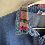 Starfire denim short sleeve embroidered floral button size 10 Blue Photo 3