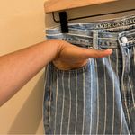 American Eagle  Outfitters Mom Jean Railroad Striped High Rise Ankle Cotton 4 Photo 2