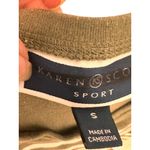 Karen Scott Sport Small Cotton Casual Sporty Olive & White Striped T-Shirt Photo 4