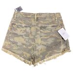 Free People NWT ARMY CAMO SHORTS SZ 27CRVY BUTTON FLY HIGH WAISTED RAW HEM Photo 4