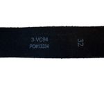 Women's Black Full Grain Leather Belt Oval Beaded Buckle Silver Gray Pearls 32"‎ Photo 5