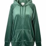 Aerie Offline by Green Velour Zip Up Hoodie Jacket Women Size Medium Photo 0