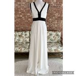 Karl Lagerfeld  Ivory Sequin Full Leg Formal Colorblock Jumpsuit NWT 4 Photo 5