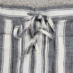 Madewell  Skirt Womens 4 Gray White Linen Blend Lace Up Striped Pockets Mini Photo 2