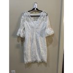 Adrianna Papell Mother of the Bride Bell Sleeve Embroidered Sequin Dress Size 6 Photo 3