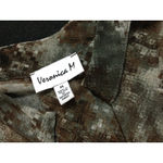 Veronica M  Women's Size M Long‎ Sleeve Brown Gray Sheer Blouse Top Photo 4